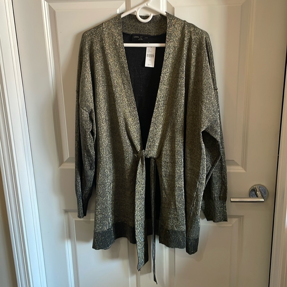 Lane Bryant - gold and black open cardigan. Size 22/24. NWT.